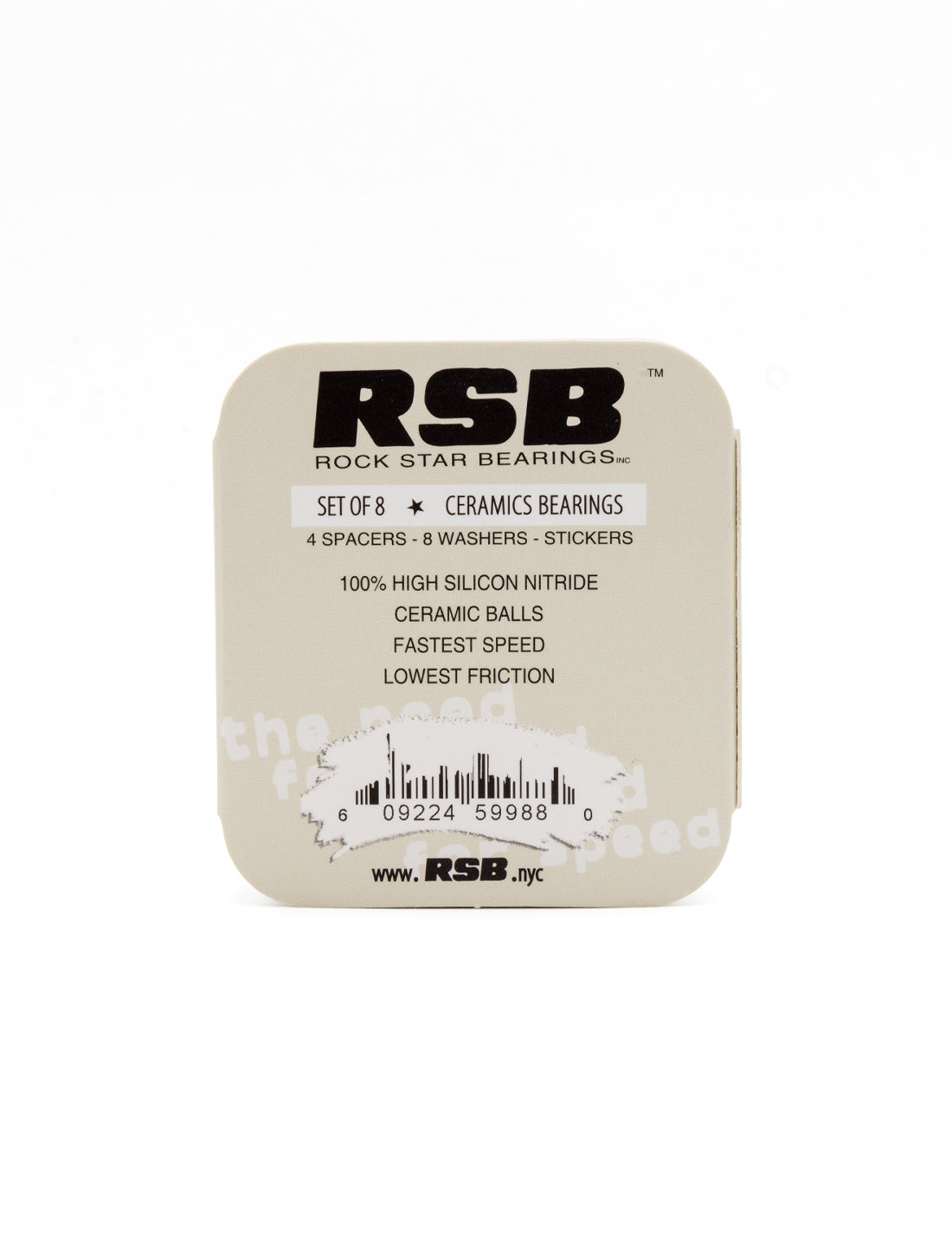 Rock Star Bearings Ceramics 8 pack close-up with spacers