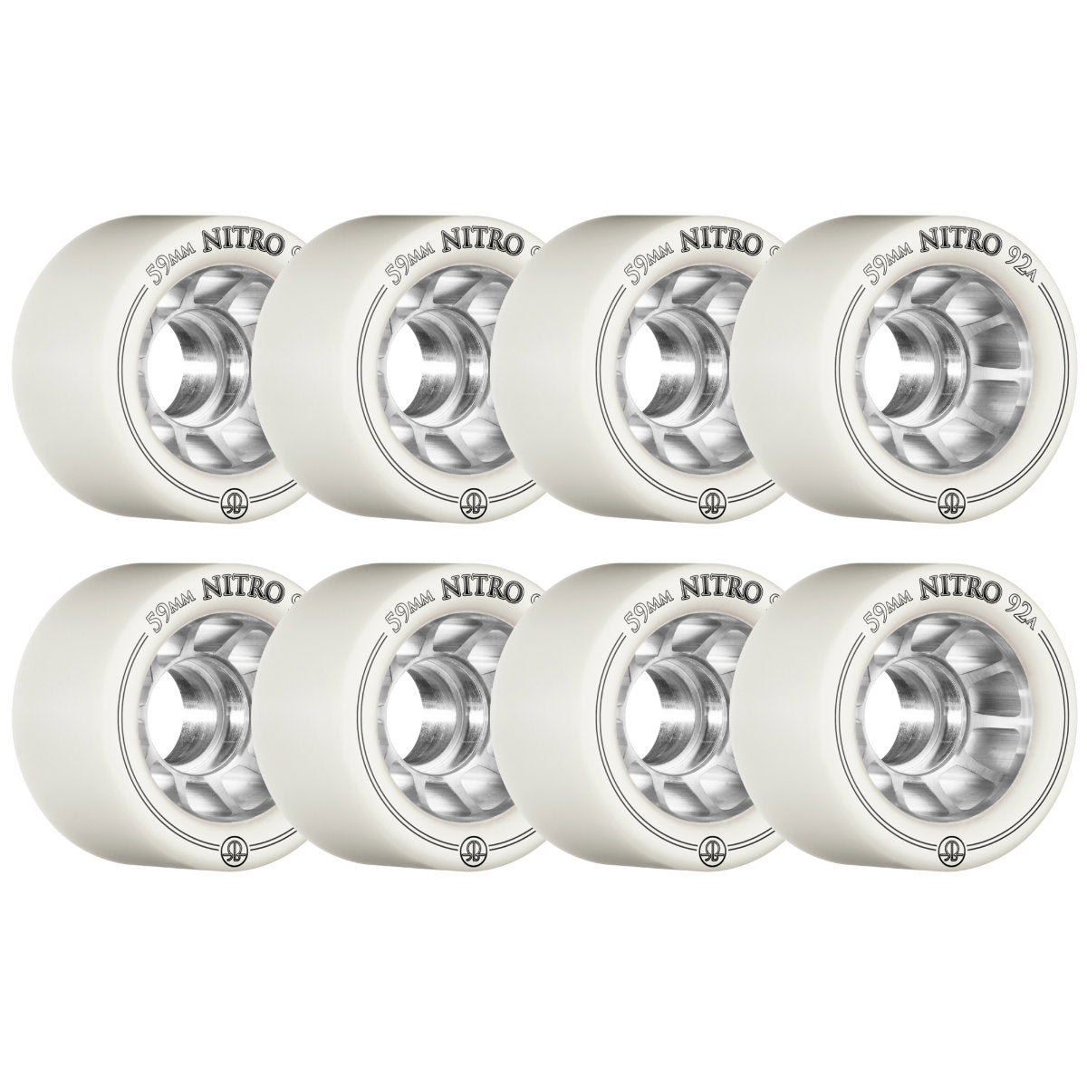 Rollerbones Nitro 59mm 92A white wheels, set of 8