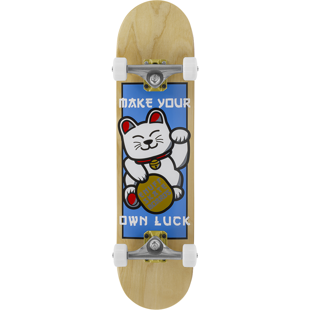 Enuff Lucky Cat Complete Skateboard 8" Natural - graphic
