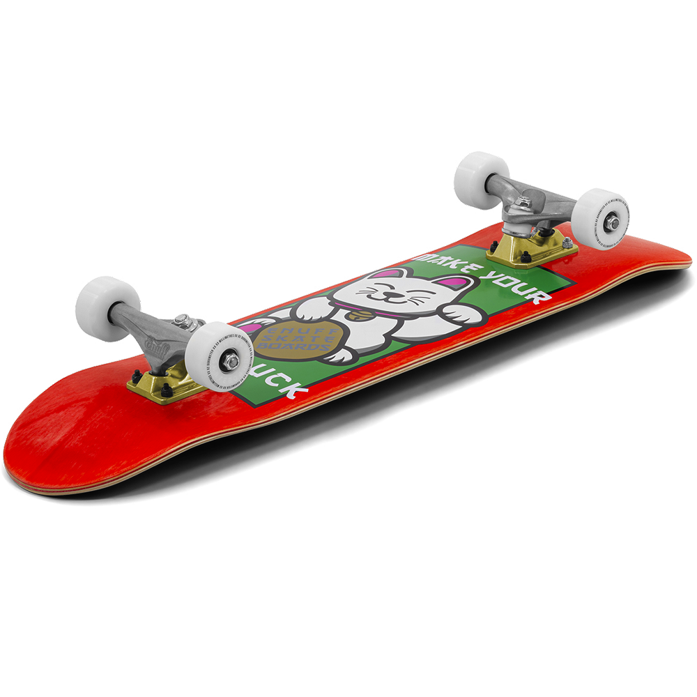 Enuff Lucky Cat Complete Skateboard 8" Red - angle