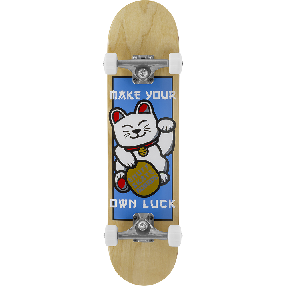Enuff Lucky Cat Mini Complete Skateboard Natural - graphic