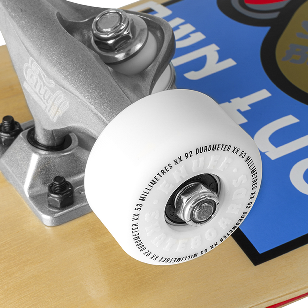 Enuff Lucky Cat Mini Complete Skateboard Natural - wheel detail