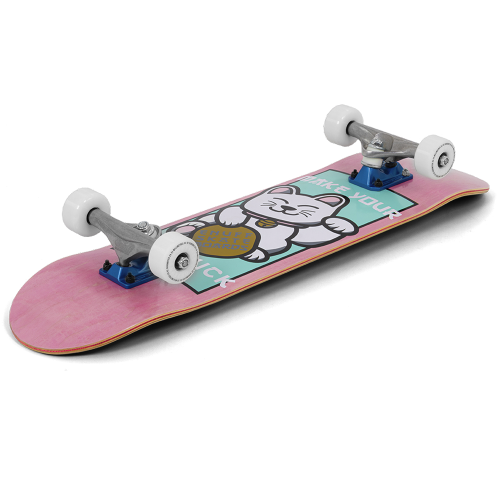 Enuff Lucky Cat Mini Complete Skateboard Pink - angle