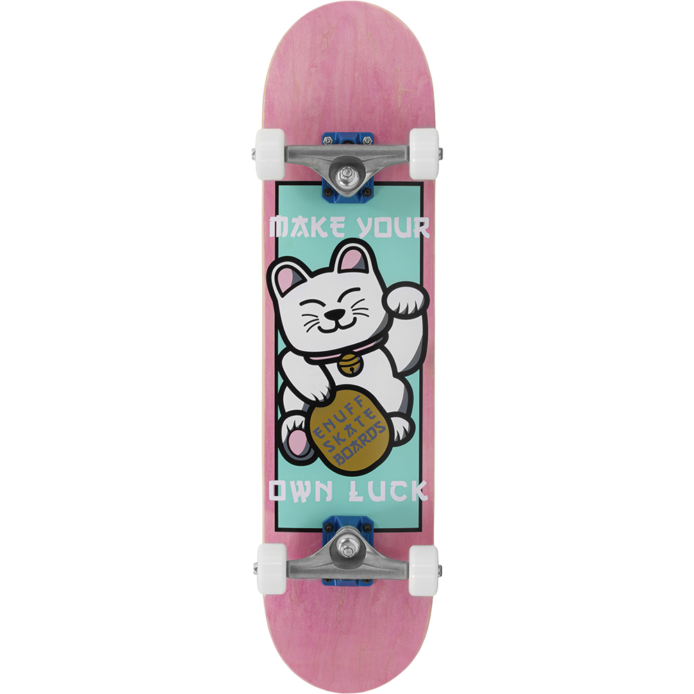 Enuff Lucky Cat Mini Complete Skateboard Pink - graphic