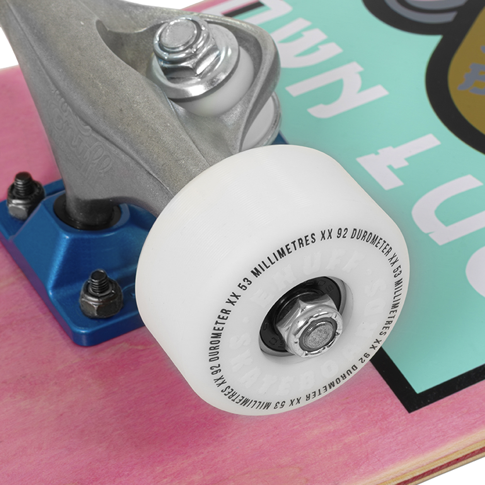 Enuff Lucky Cat Mini Complete Skateboard Pink - wheel detail