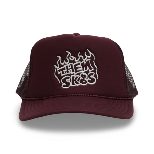 THEM SKATES - FIRE -  TRUCKER - BURGANDY