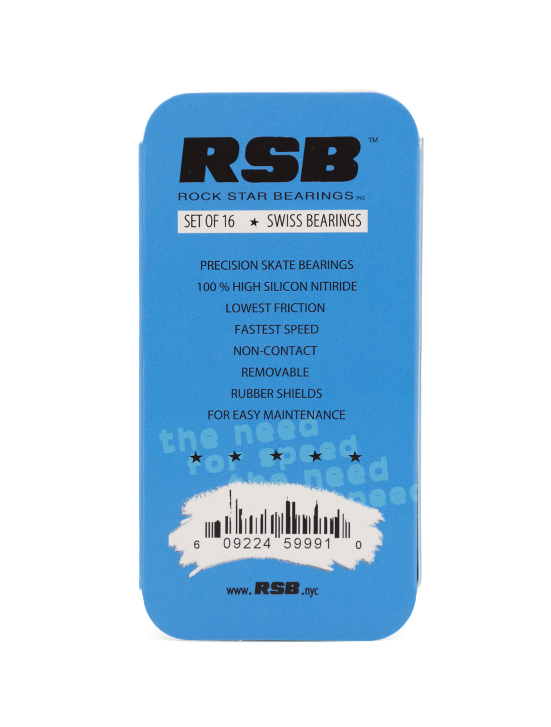 Rock Star Bearings Swiss Metal 16 pack close-up