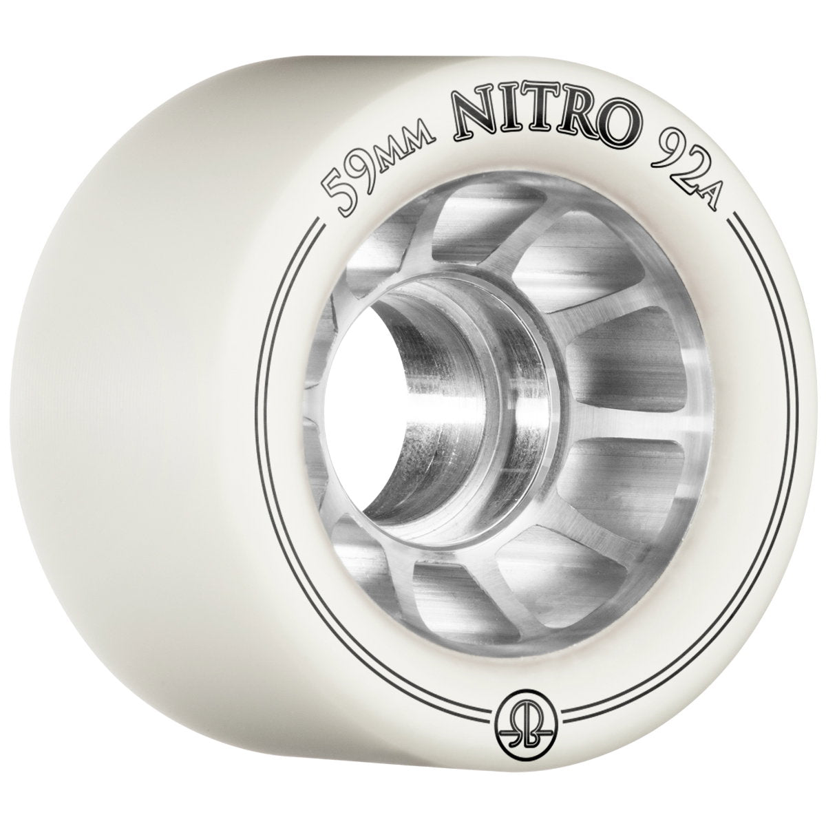 Rollerbones Nitro 59mm 92A white wheel with aluminium hub