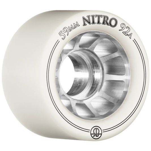 Rollerbones Nitro 59mm 92A white wheel with aluminium hub