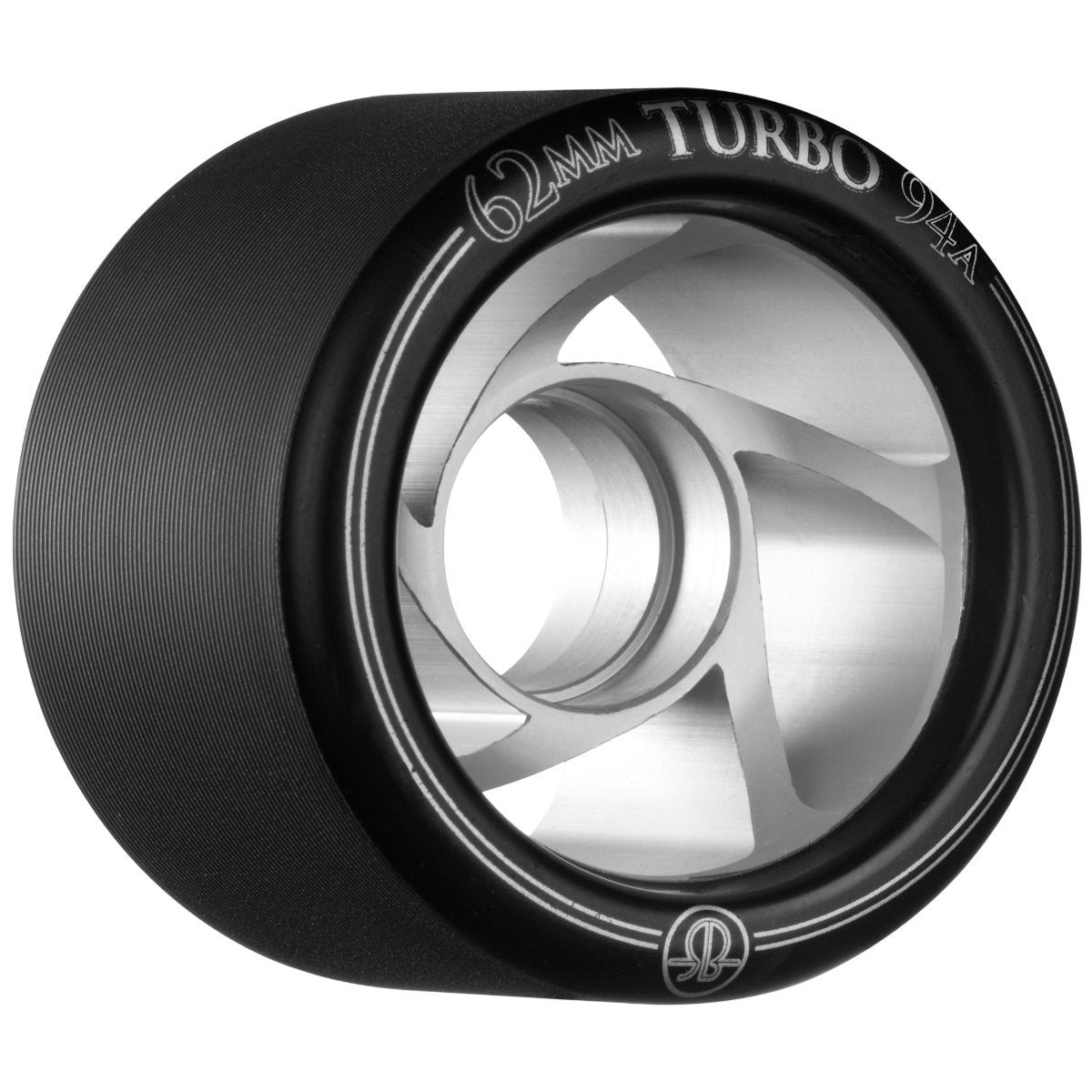 Rollerbones Turbo 62mm 94A black wheel with aluminium hub