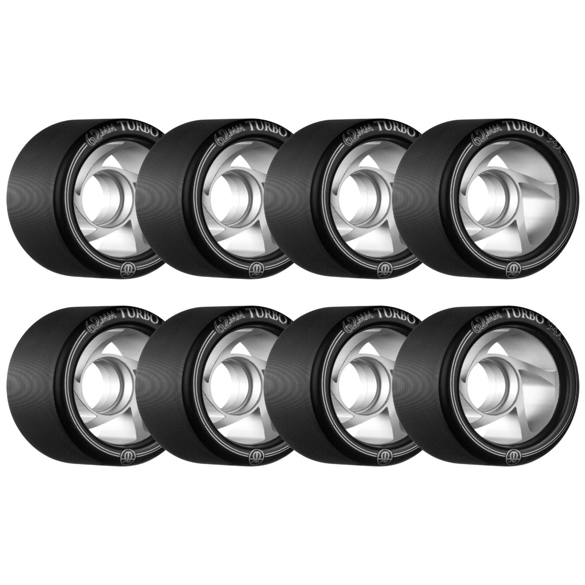 Rollerbones Turbo 62mm 94A black wheels, set of 8
