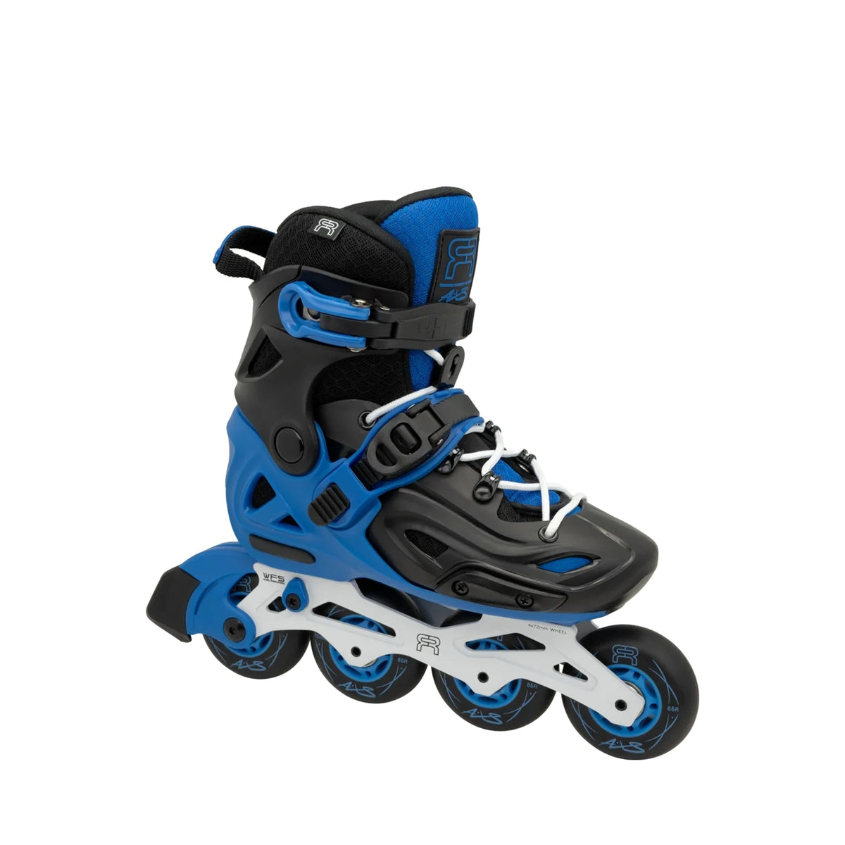 FR AXS Adjustable Inline Skates - Black/Blue, side view