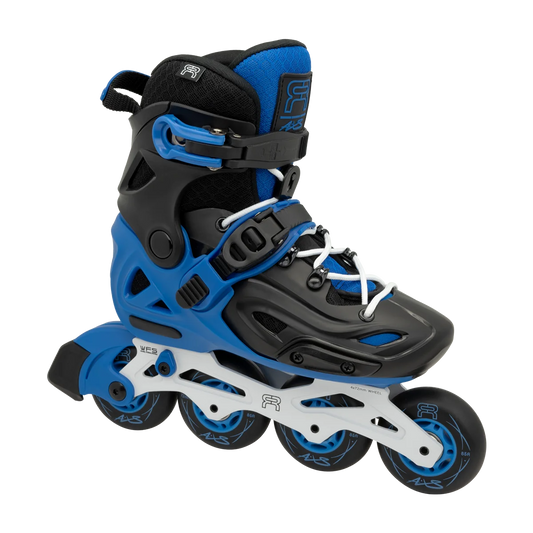 FR AXS Adjustable Inline Skates - Black/Blue, side view